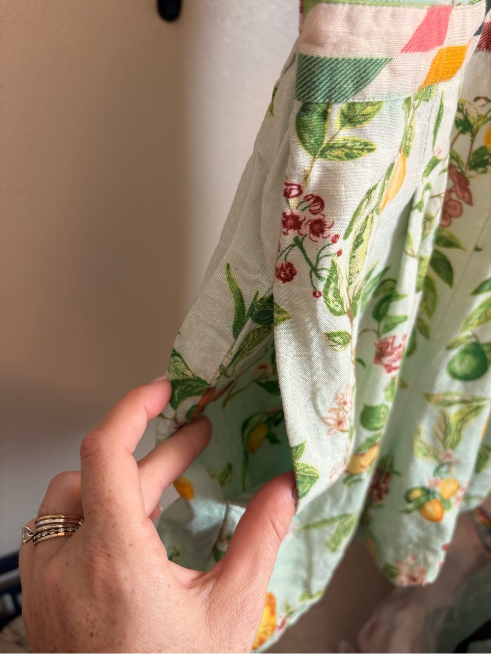 Anthropologie Ranna Gill Green Floral Fruit Romper M - Picture 3 of 6